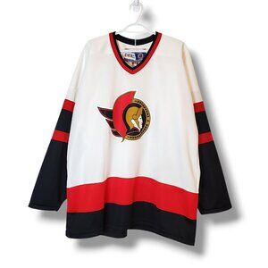 Vintage 90s Ottawa Senators 2D Logo CCM NHL Jersey White Size XL